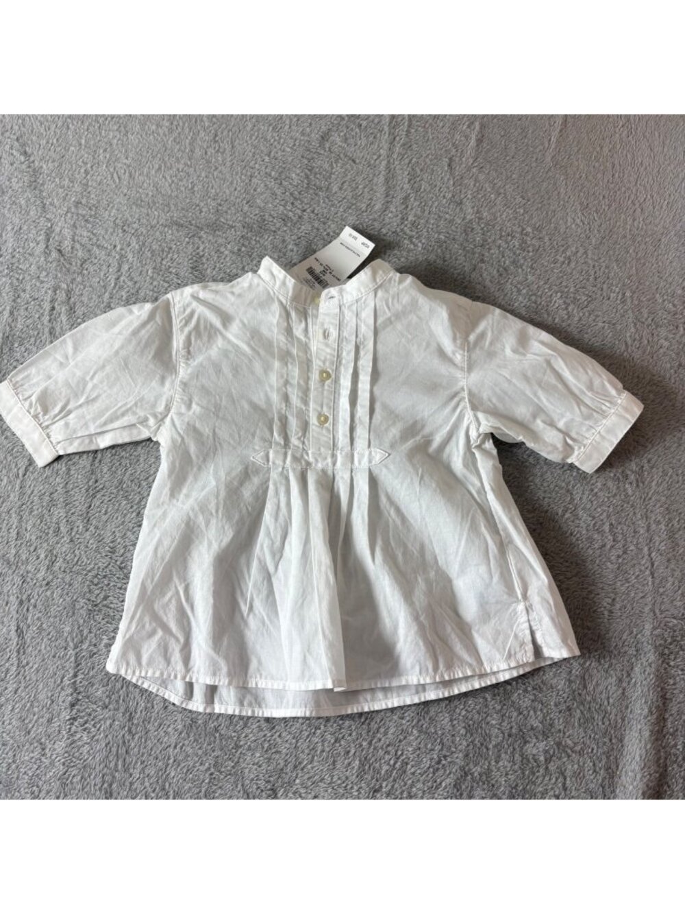 Ralph Lauren Baby White Pintuck Button-Front Shirt Size 12M Cotton one piece